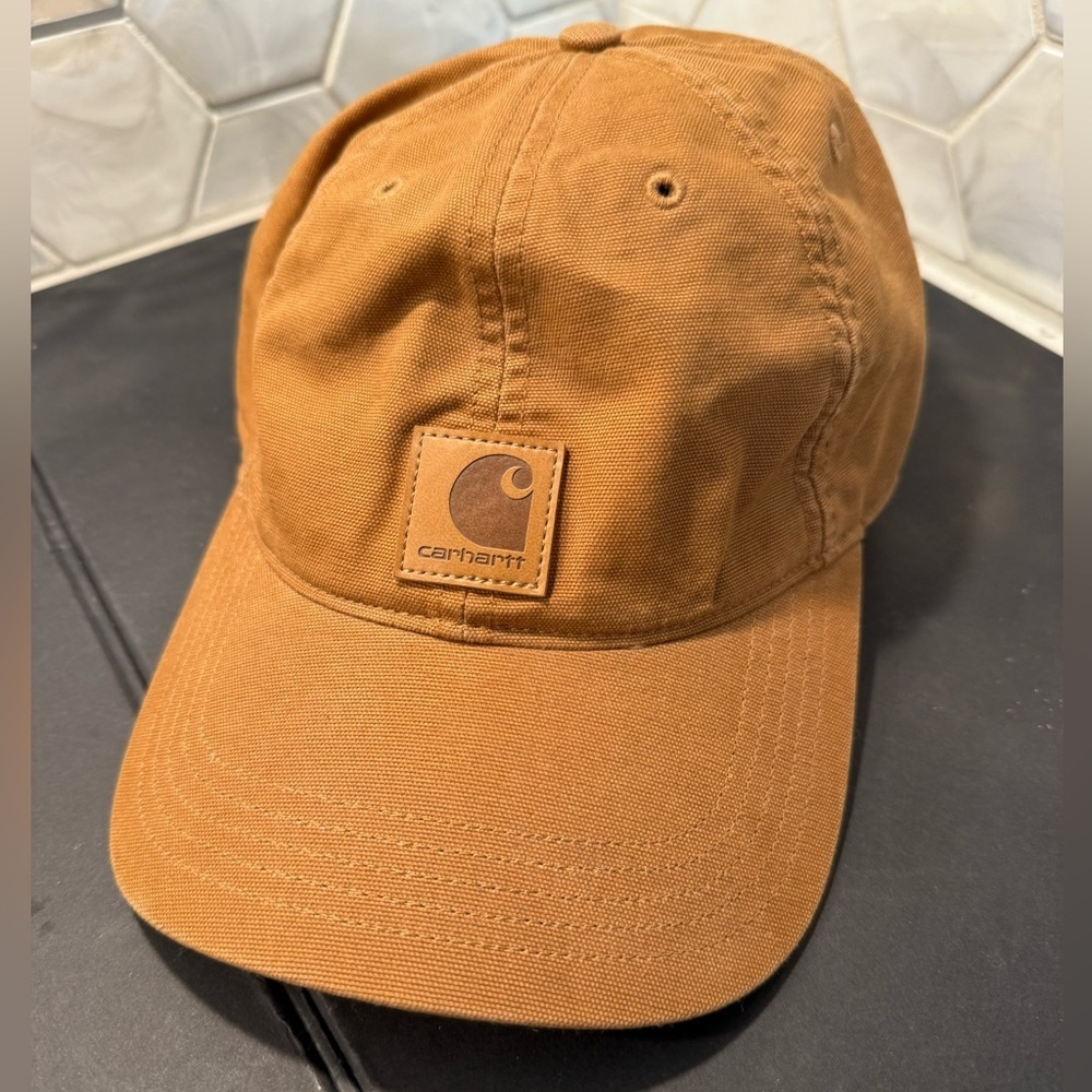 Carhartt Men's Canvas Odessa Baseball Trucker Cap Tan Adjustable